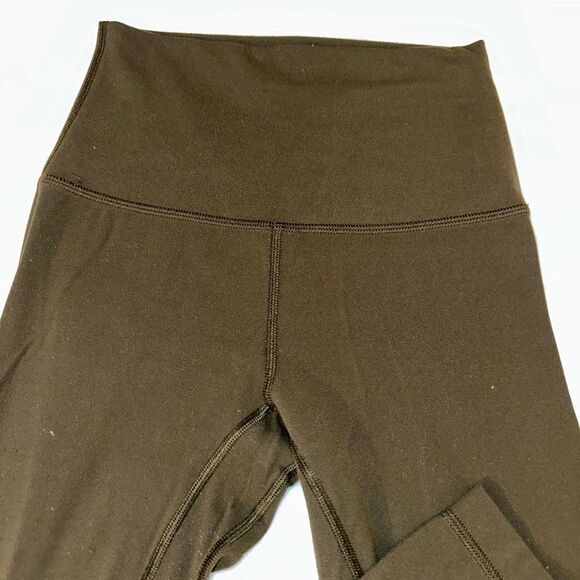 Lululemon Size 2 Align Leggings II Dark Olive Green Ankle Length GUC Pilling - Picture 2 of 10